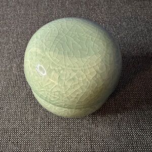 Celadon 3 Piece Porcelain Tea Caddy Pot Jars Signed Mint Condition